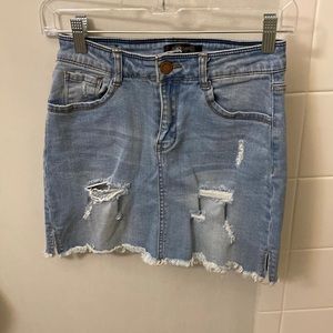 Black label jean skirt